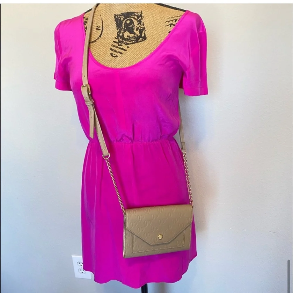 Nine West Metallic Silver and Beige Crossbody Bag